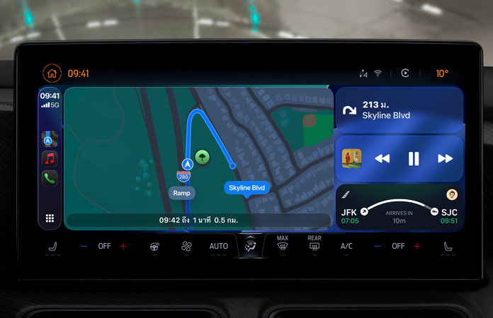 CarPlay ในยานพาหนะที่โชว์ดีไซน์ใหม่