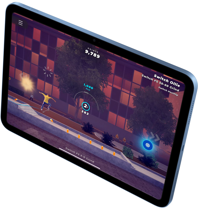 Jeu Skate City affiché sur un iPad.